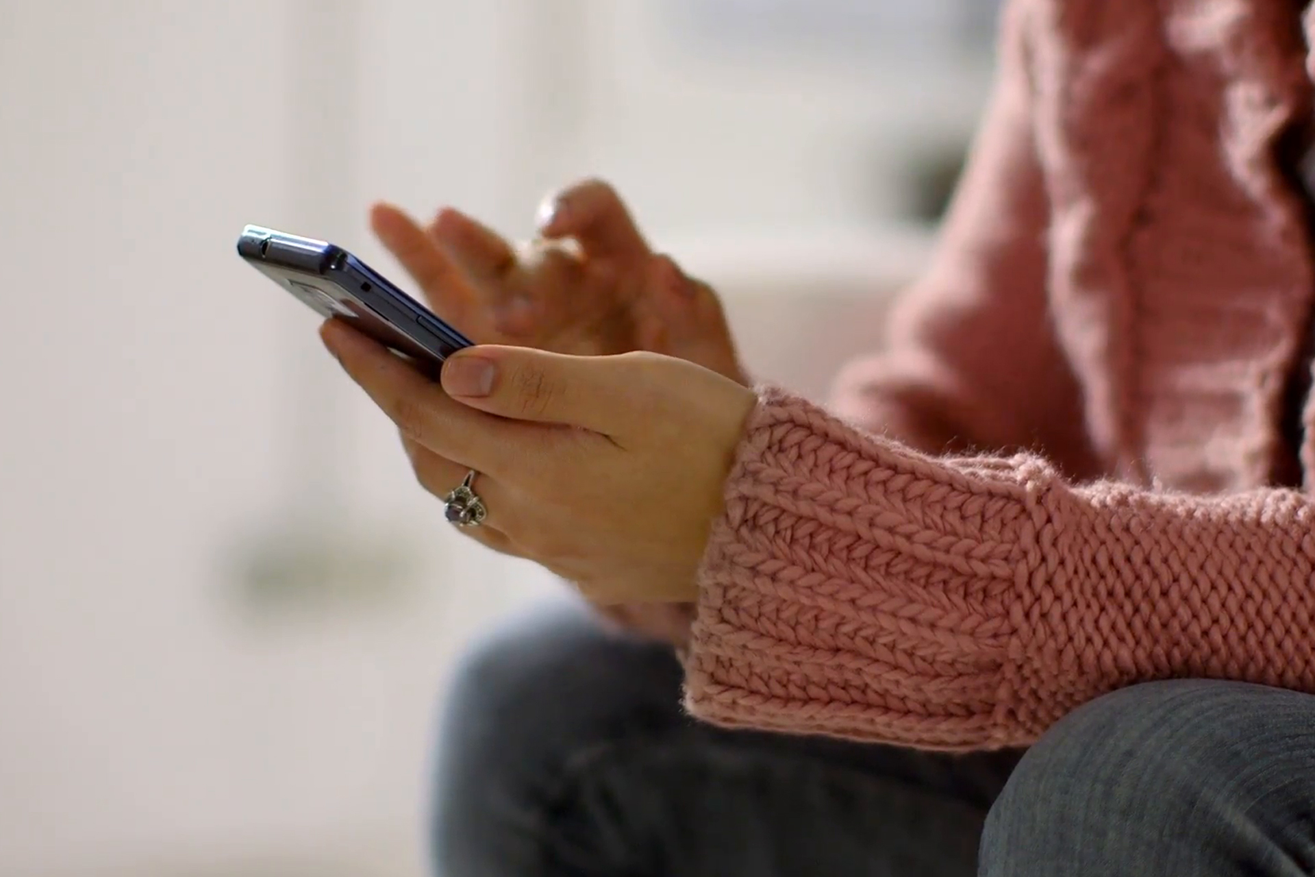girl with a smartphone in hands