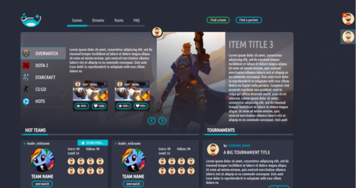design a gamers social network