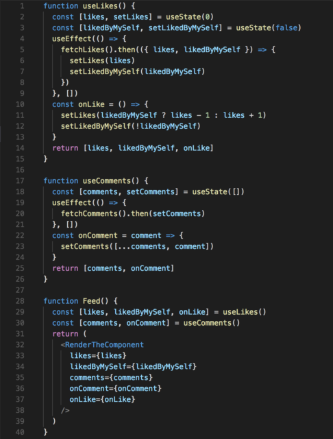 react function